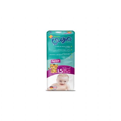 Merci-Baby Diaper - Junior Size - 20 Pcs - 5 packs - with wet wipe