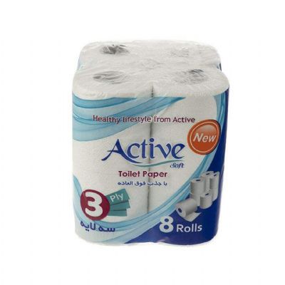 Active Toilet Paper PTP 8 roll 9 packs 115 sheets*3 ply